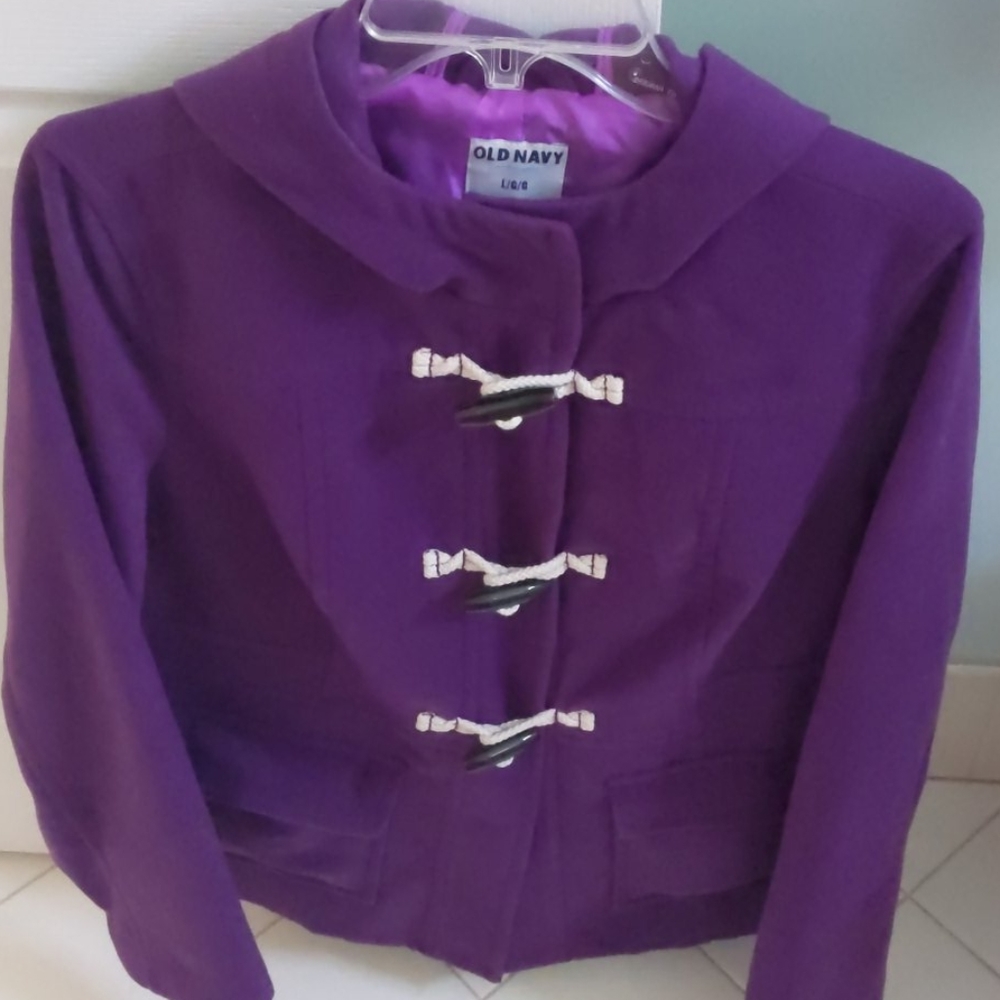 Purple Old Navy Toggle Coat Sz L